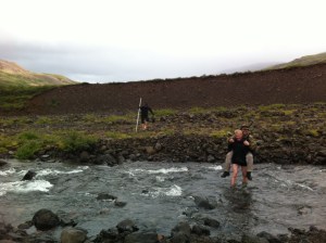 how to cross a river on a man