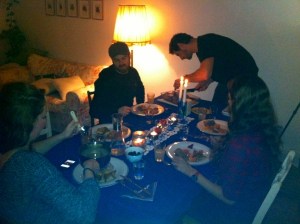 Maya's Mike carves our Norwegian leg-of-lamb