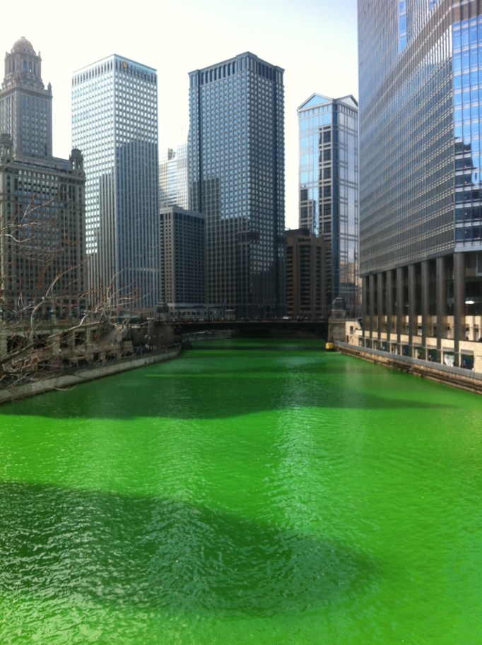 the river runs green!
