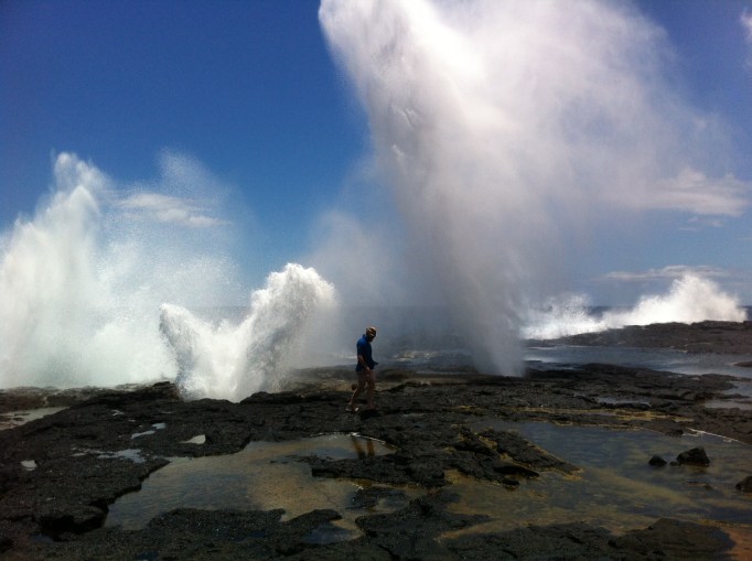 there were more tourists in Savai'i, to see attractions like these blowholes at Alofaaga