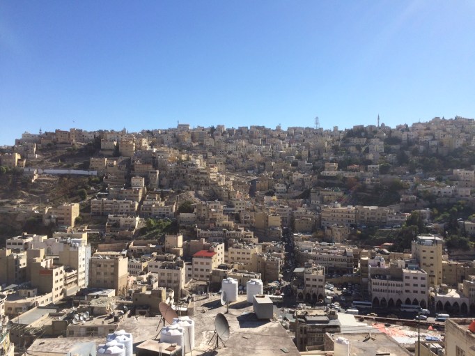 the view of Amman from the rooftop of the Rainbow house