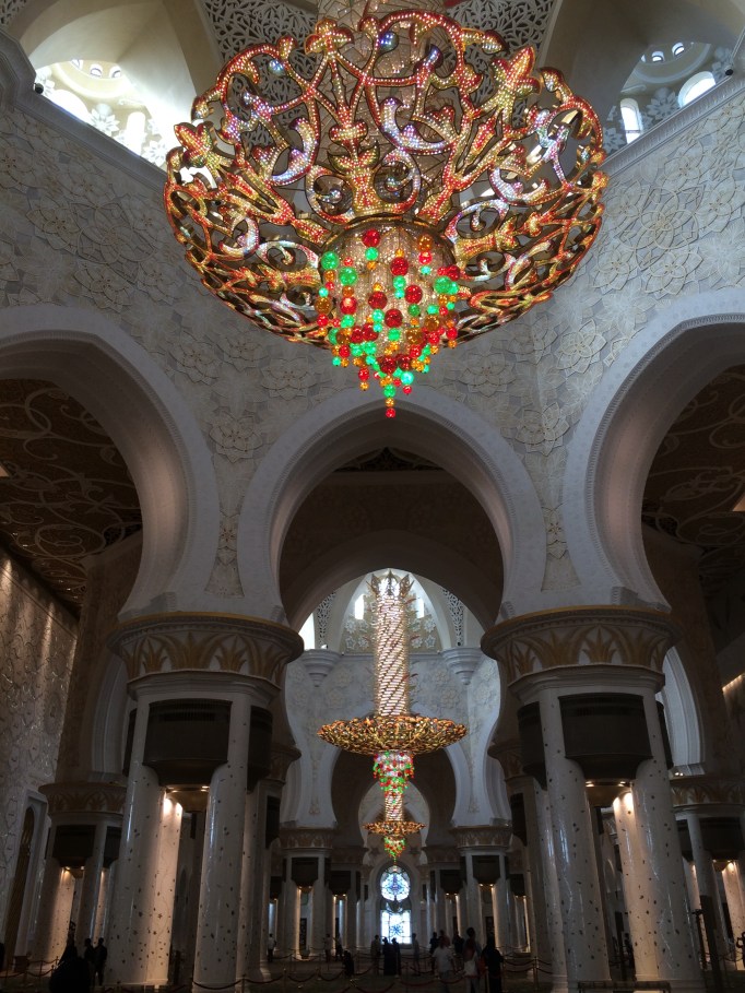 Zayed mosque's chandelier and carpet