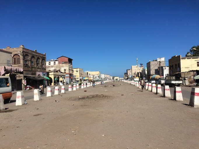 the quietness of a hot afternoon in downtown Djibouti